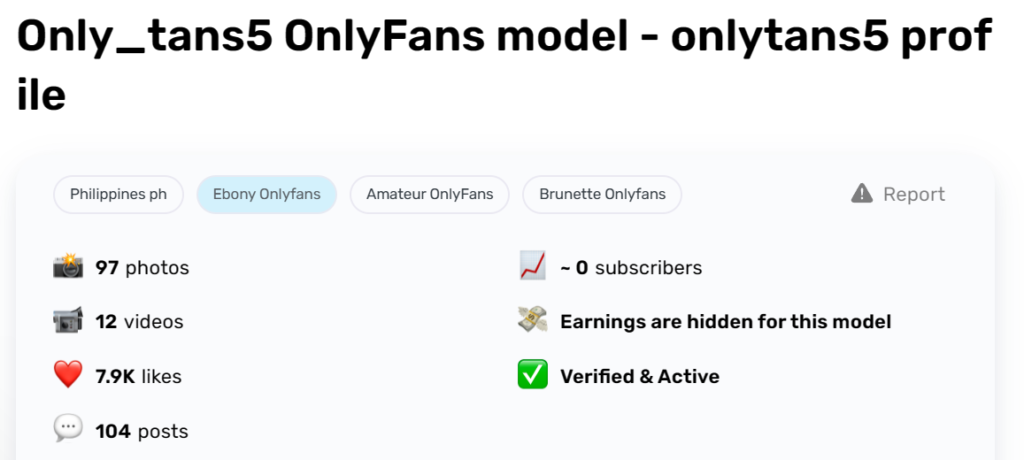 Onlytans5 onlyfans Statistiken