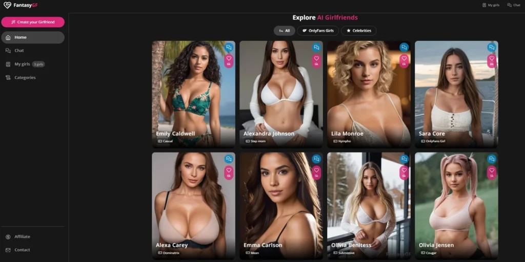 FantasyGF.ai Create Your Own Custom Naked AI Girl platform